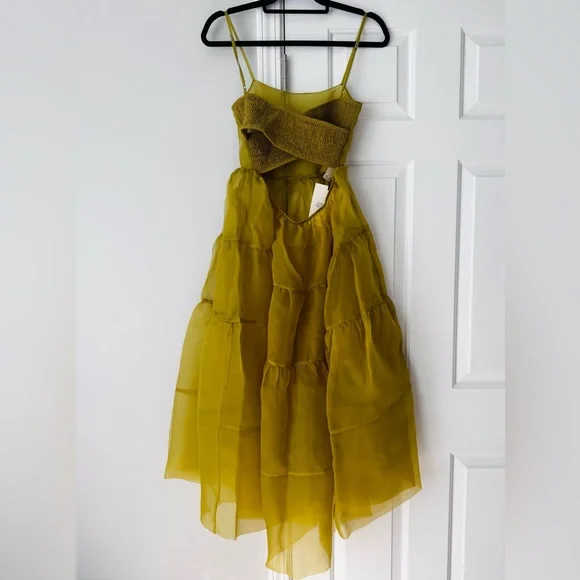 Anthropologie Oh Seven Days Organza Sheer Midi Dress, Size XS - Picture 8 of 13